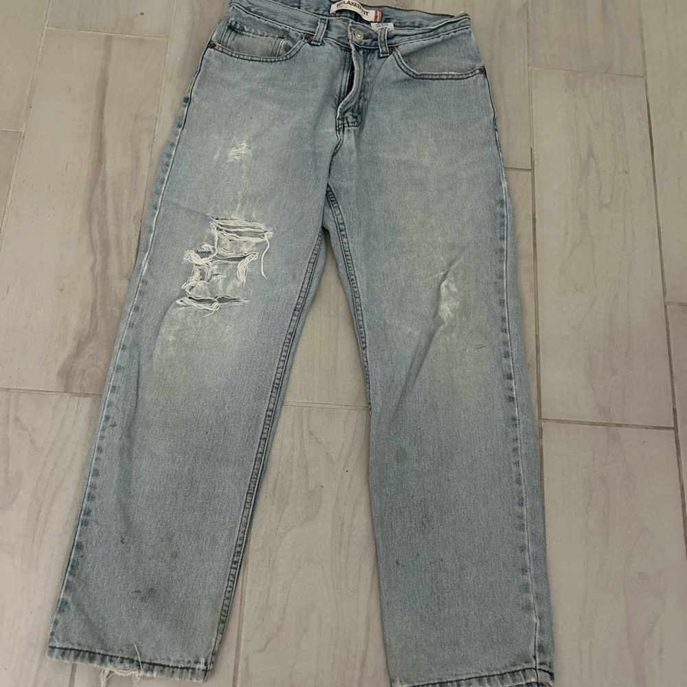 Levi's Blue Relaxed Fit Jeans with Vintage Distressing